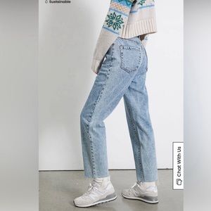 PACSUN Eco Light Blue High Waisted Straight Leg